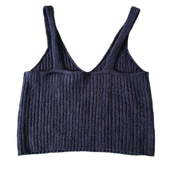 NWT One Grey Day Sweater Tank Top Women's Medium Blue Sleeveless V-Neck Pullover - Picture 3 of 4